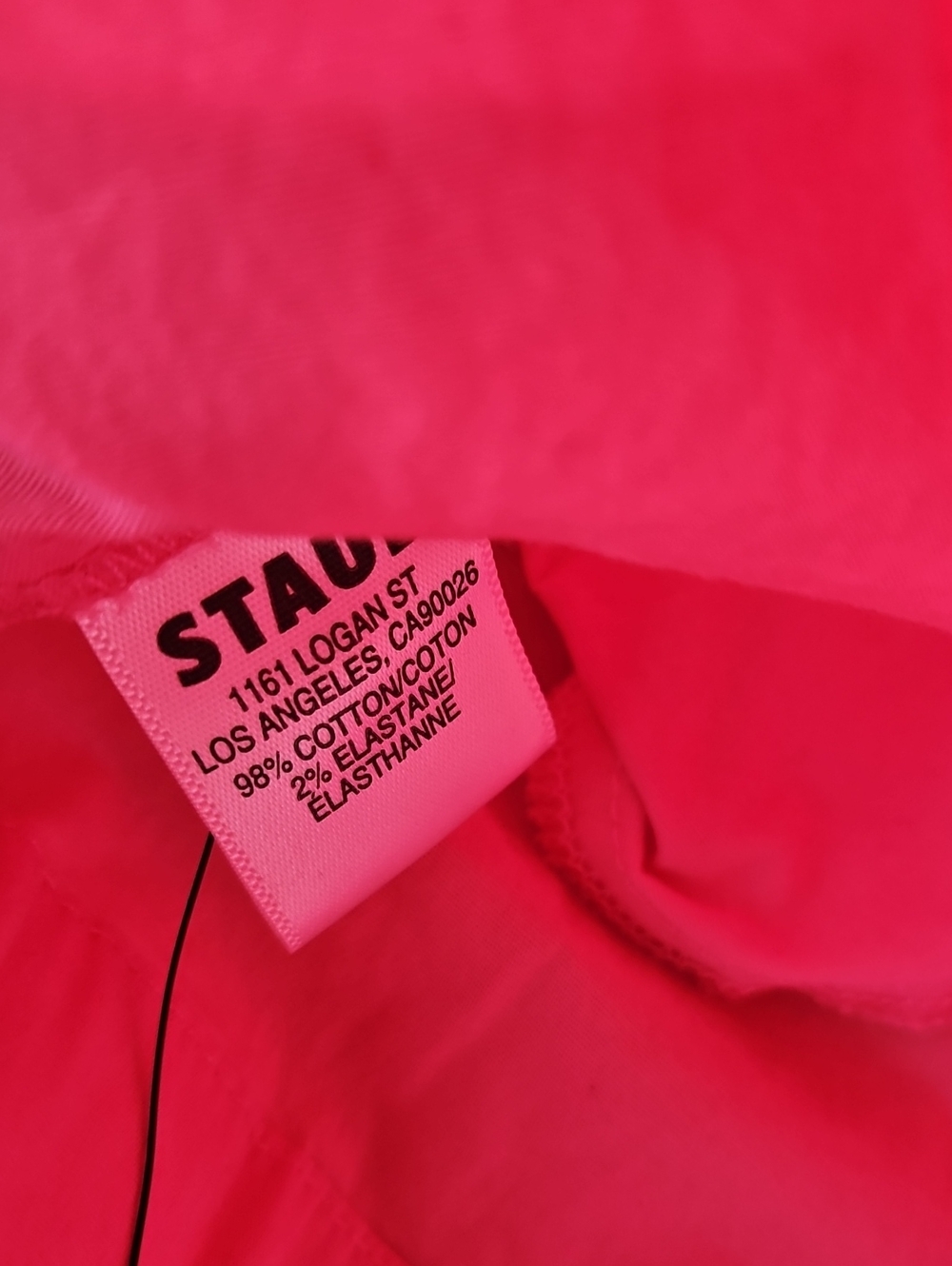 STAUD Hot Pink Dress with Puff Sleeve Detail M - Picture 4 of 7